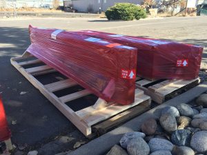Freight shipment on a pallet ready to be shipped